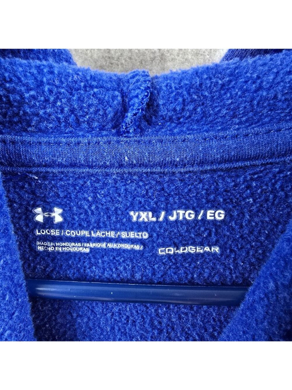 Under Armour Youth YXL Blue ColdGear Hoodie Sweatshirt - Picture 3 of 7